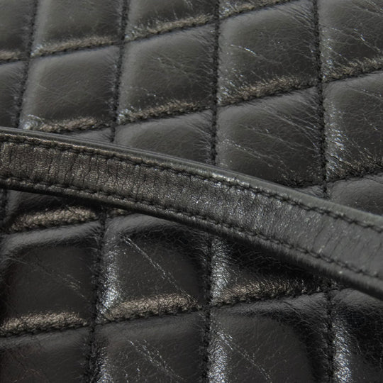 CHANEL Tote Bag lambskin black Matelasse Chain Bag SilverMetal