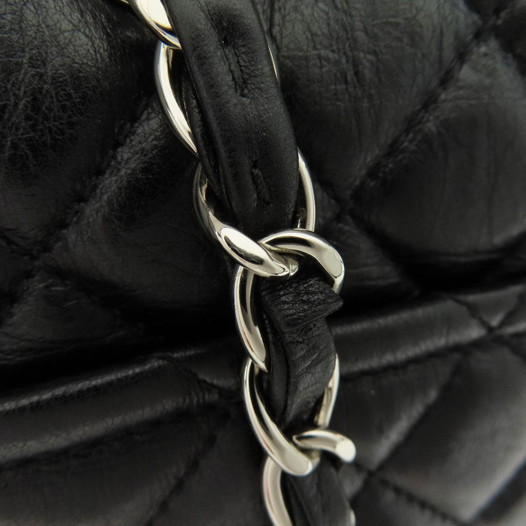 CHANEL Tote Bag lambskin black Matelasse Chain Bag SilverMetal