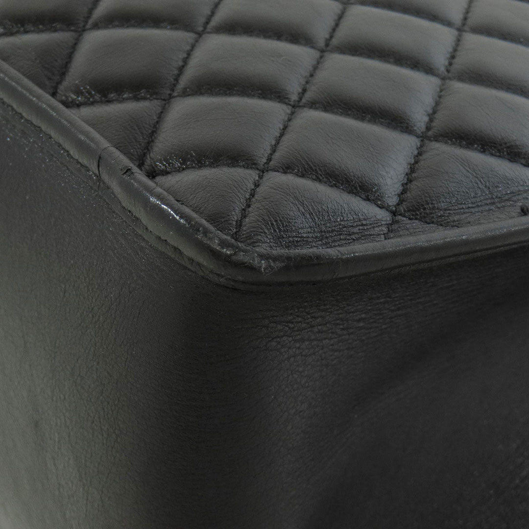 CHANEL Tote Bag lambskin black Matelasse Chain Bag SilverMetal