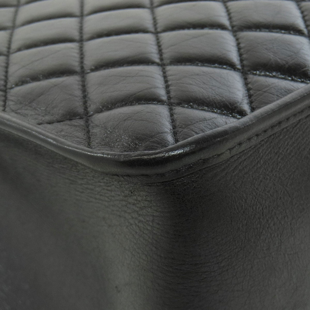 CHANEL Tote Bag lambskin black Matelasse Chain Bag SilverMetal
