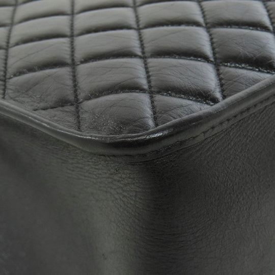 CHANEL Tote Bag lambskin black Matelasse Chain Bag SilverMetal