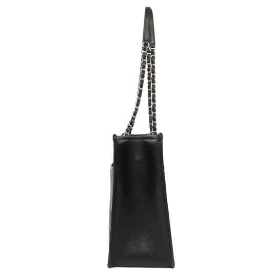 CHANEL Tote Bag lambskin black Matelasse Chain Bag SilverMetal