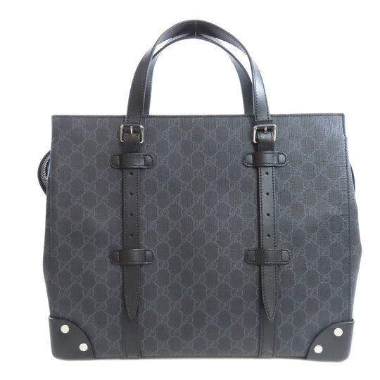 GUCCI Tote Bag 626356 PVC black GG Supreme mens Used Authentic