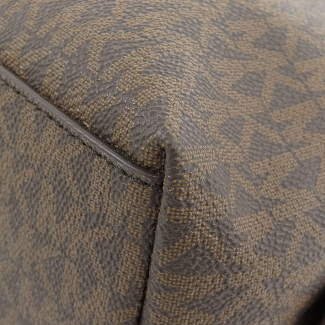 MICHAEL KORS Tote Bag PVC Brown MK signature Women Used Authentic