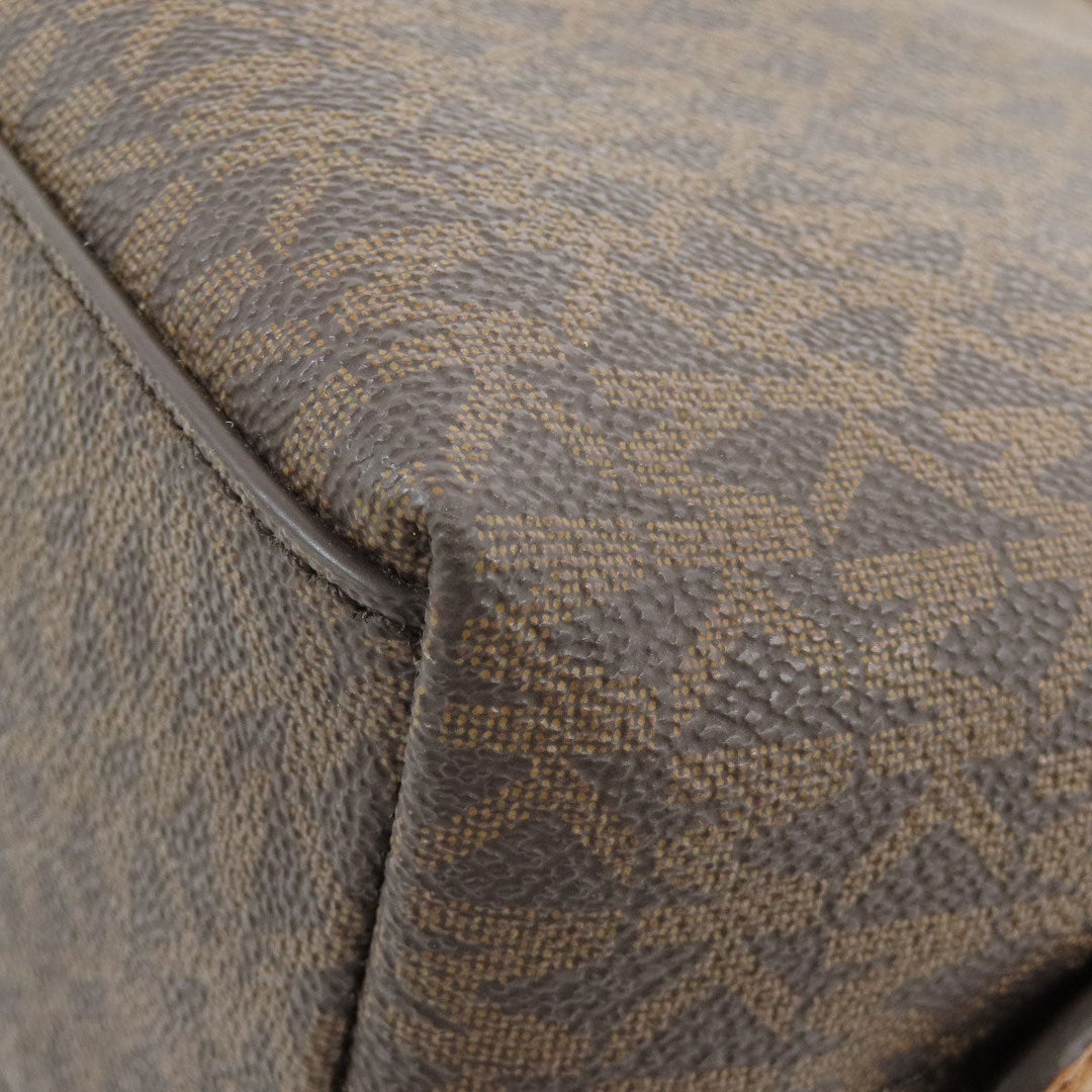 MICHAEL KORS Tote Bag PVC Brown MK signature Women Used Authentic