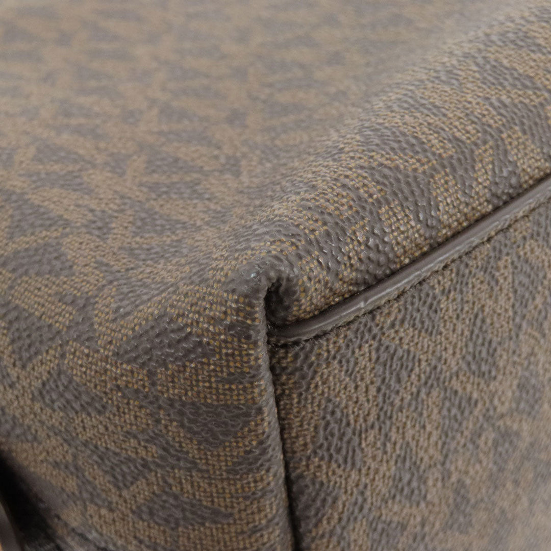 MICHAEL KORS Tote Bag PVC Brown MK signature Women Used Authentic