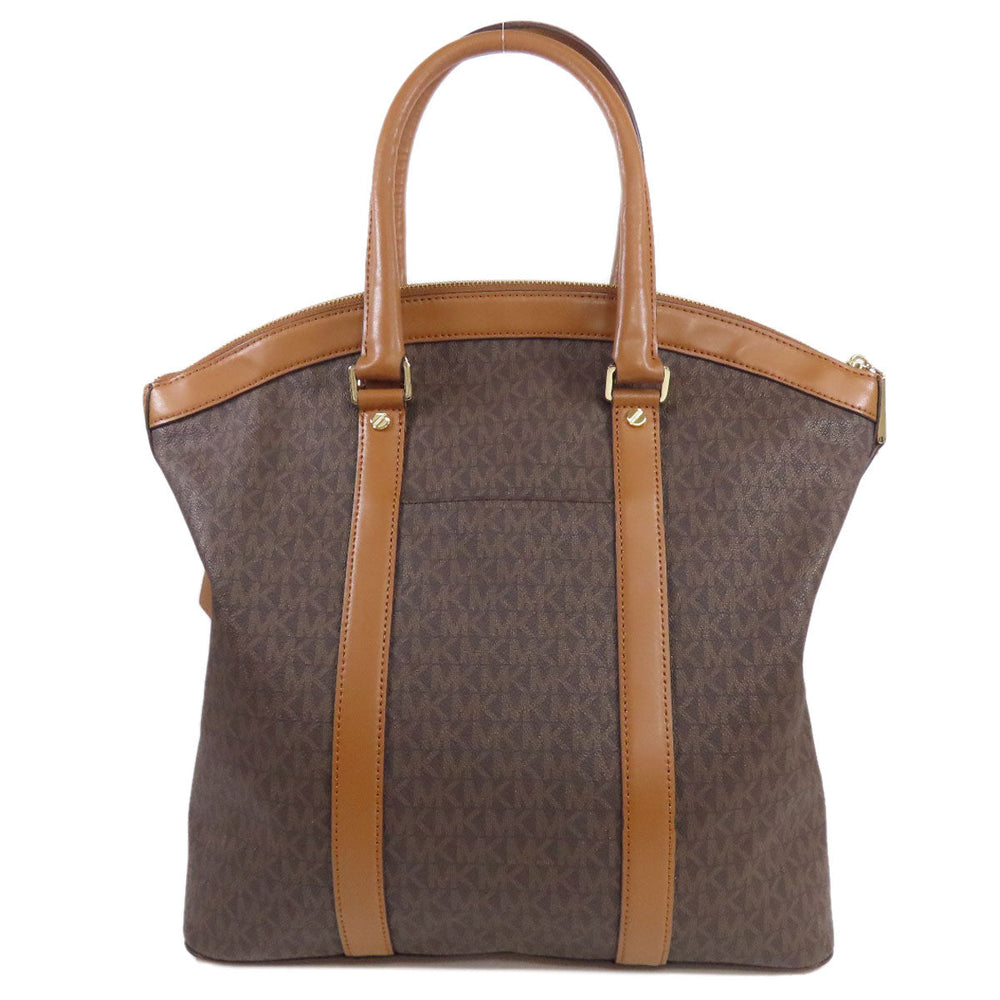 MICHAEL KORS Handbag PVC Brown MK Signature 2WAY Women Used Authentic