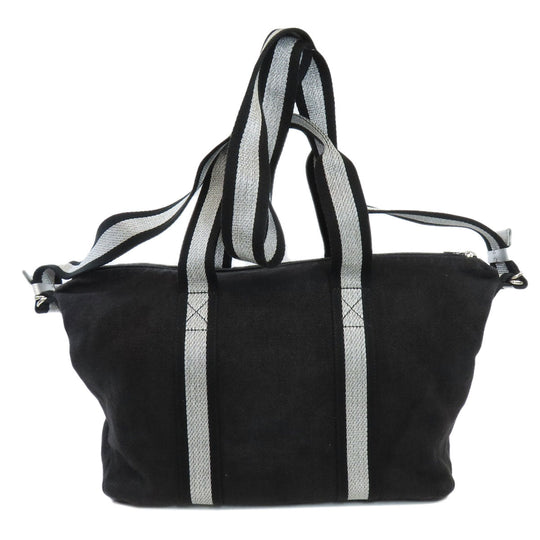 HUNTING WORLD Shoulder Bag canvas black logo 2WAY Women Used Authentic