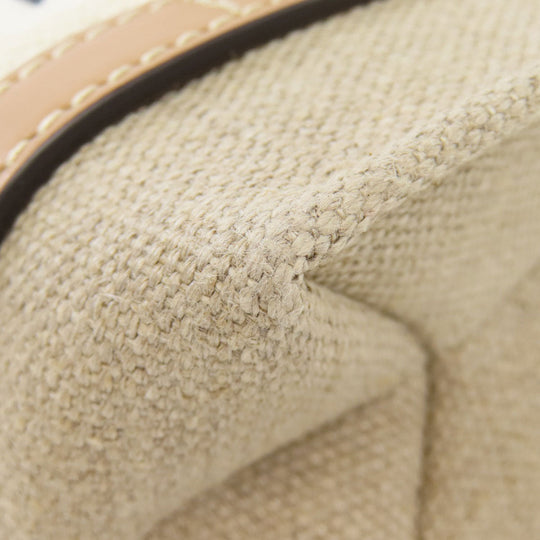 Chloe Handbag canvas Brown Woody Mini 2WAY Women Used Authentic