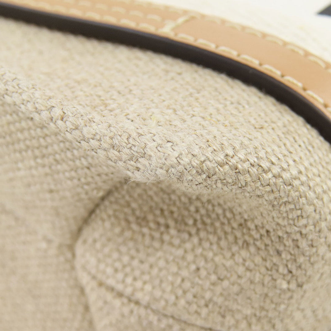 Chloe Handbag canvas Brown Woody Mini 2WAY Women Used Authentic
