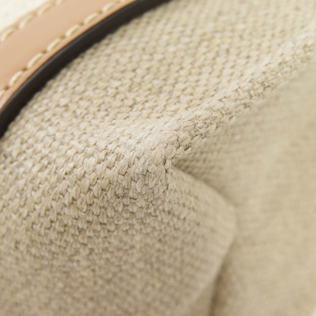 Chloe Handbag canvas Brown Woody Mini 2WAY Women Used Authentic