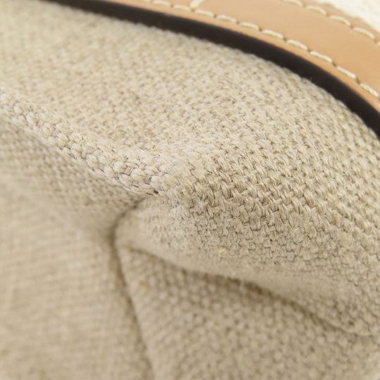Chloe Handbag canvas Brown Woody Mini 2WAY Women Used Authentic