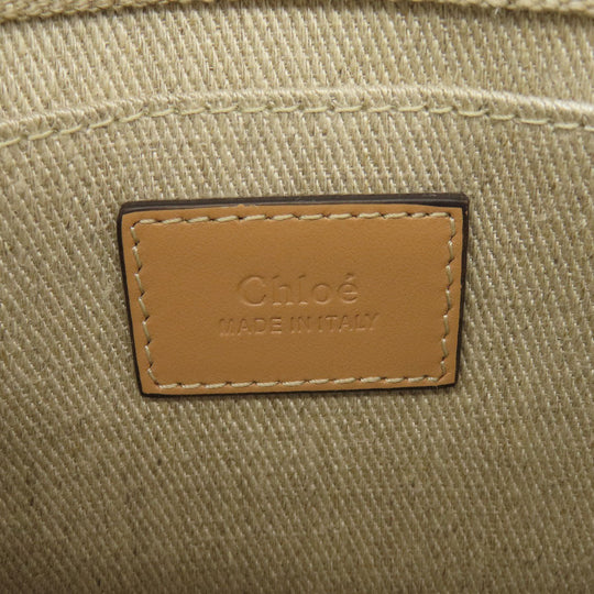 Chloe Handbag canvas Brown Woody Mini 2WAY Women Used Authentic