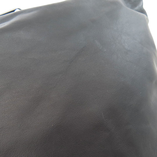 BOTTEGAVENETA Shoulder Bag lambskin black simple design one belt Women Used Authentic