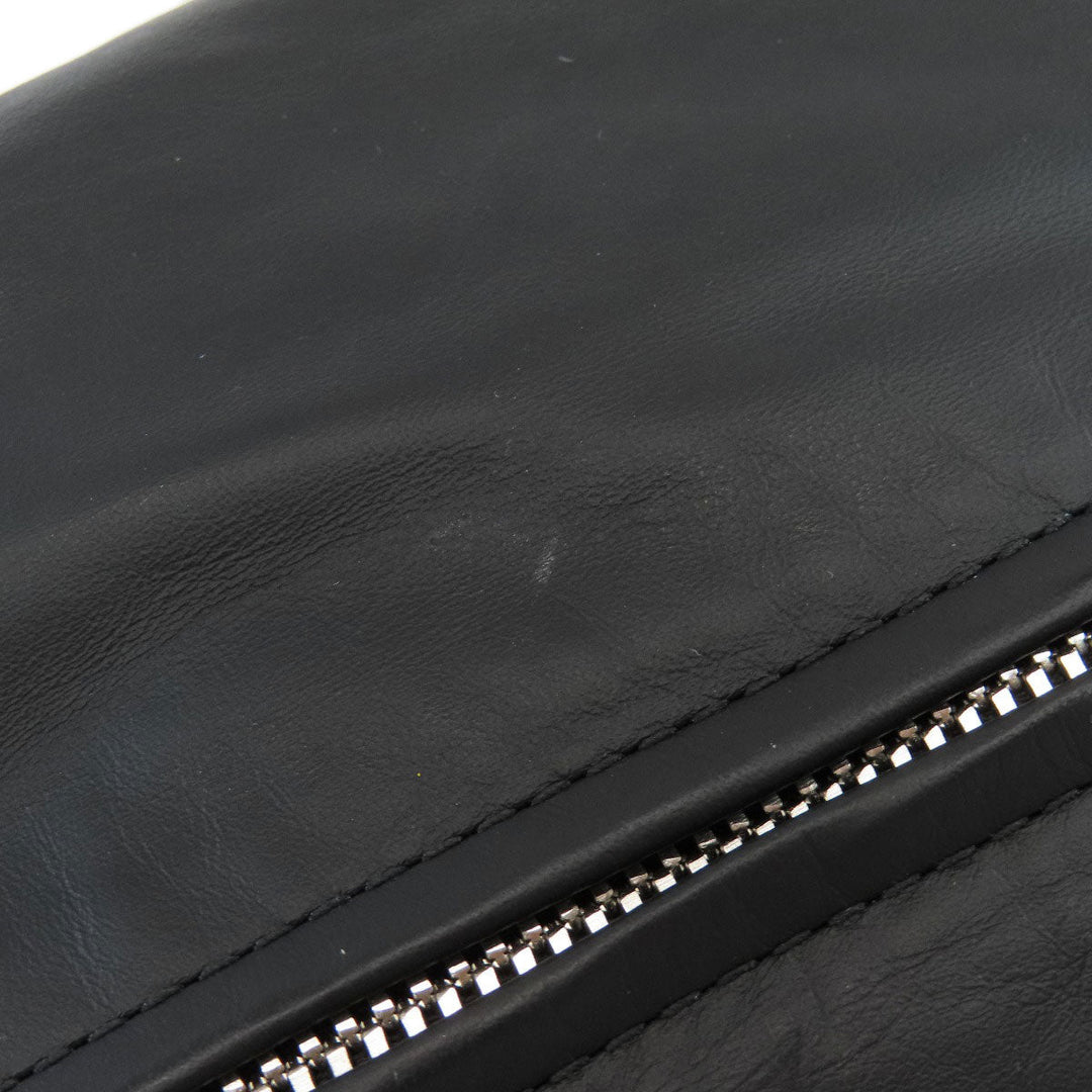 BOTTEGAVENETA Shoulder Bag lambskin black simple design one belt Women Used Authentic