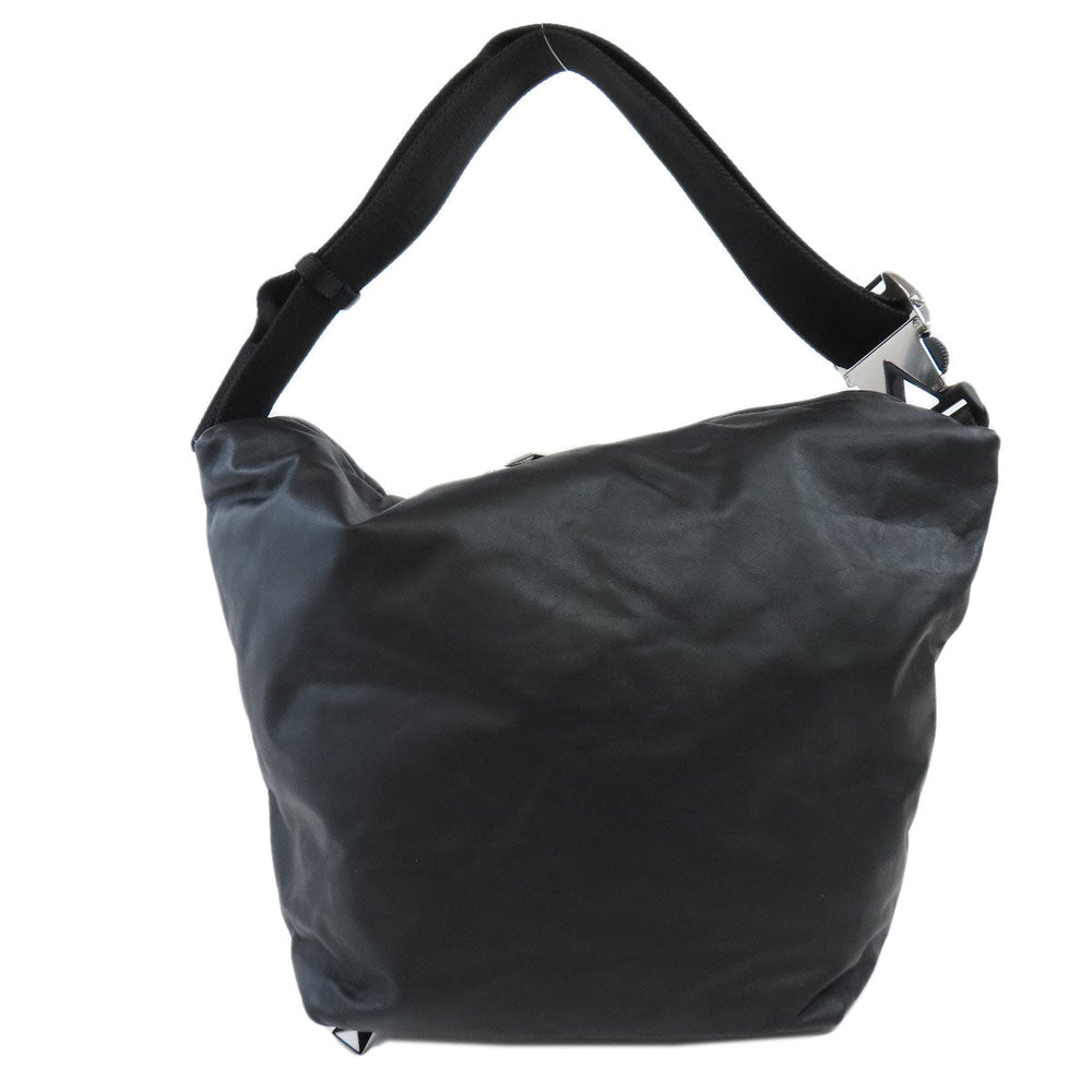 BOTTEGAVENETA Shoulder Bag lambskin black simple design one belt Women Used Authentic