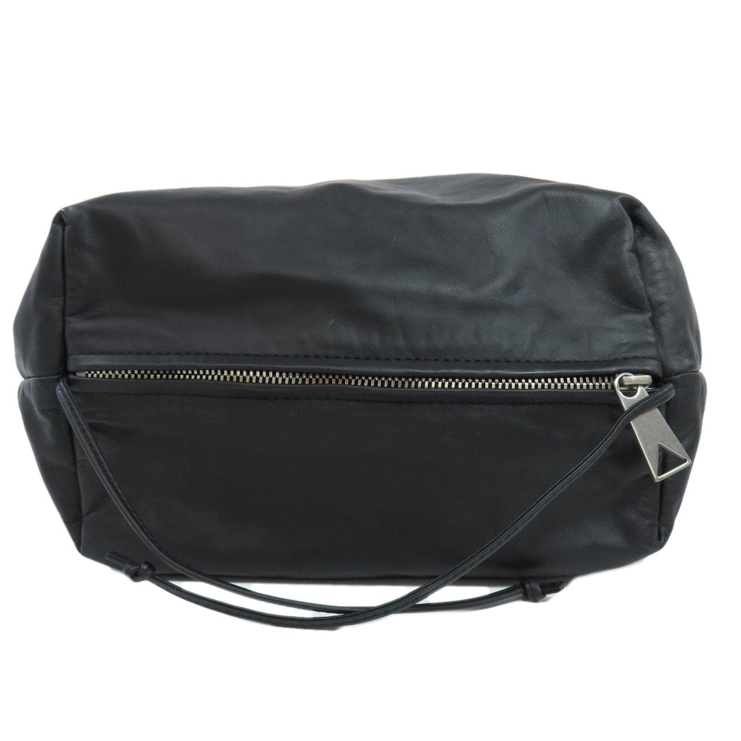 BOTTEGAVENETA Shoulder Bag lambskin black simple design one belt Women Used Authentic