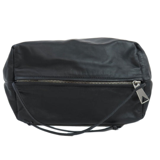 BOTTEGAVENETA Shoulder Bag lambskin black simple design one belt Women Used Authentic