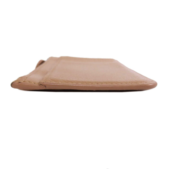 BALENCIAGA Coin case 637130 leather beige logo Women Used Authentic