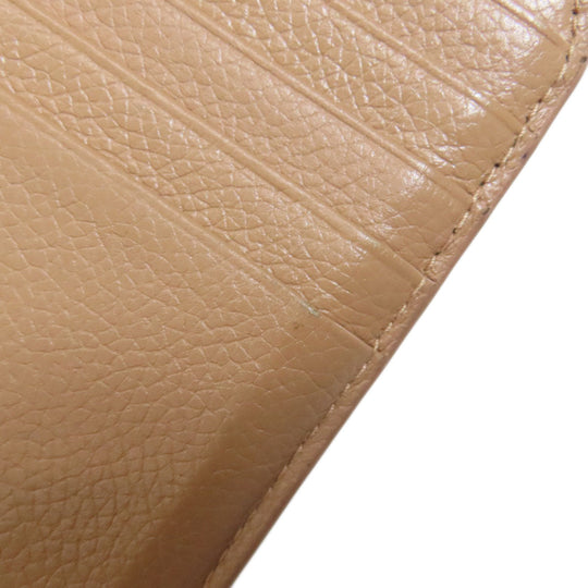 BALENCIAGA Coin case 637130 leather beige logo Women Used Authentic