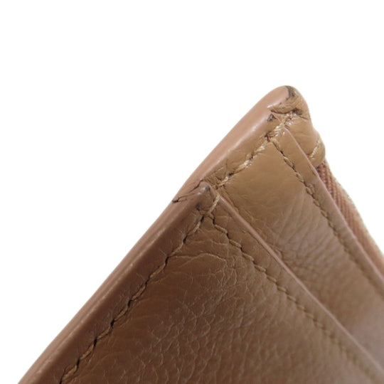 BALENCIAGA Coin case 637130 leather beige logo Women Used Authentic