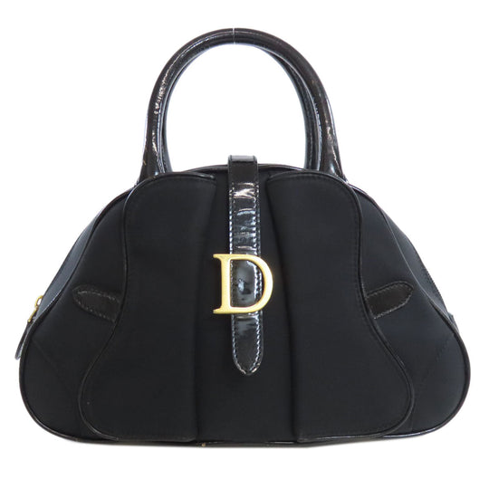 Christian Dior Handbag Nylon black logo Women Used Authentic
