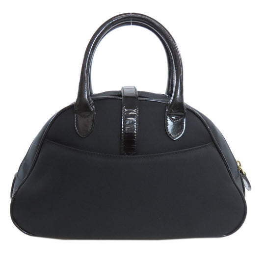 Christian Dior Handbag Nylon black logo Women Used Authentic