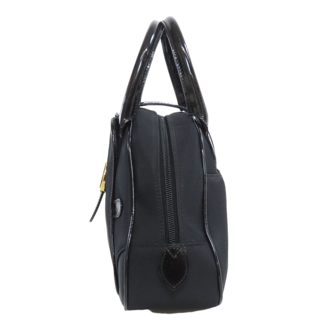Christian Dior Handbag Nylon black logo Women Used Authentic