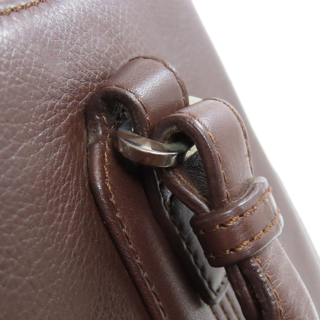 LOEWE Tote Bag leather black anagram Women Used Authentic