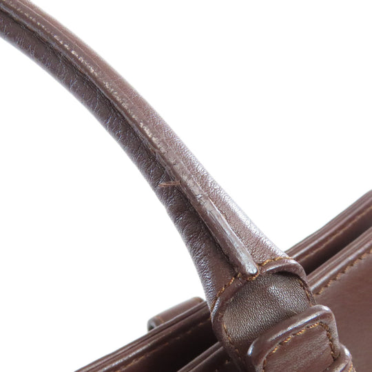 LOEWE Tote Bag leather black anagram Women Used Authentic