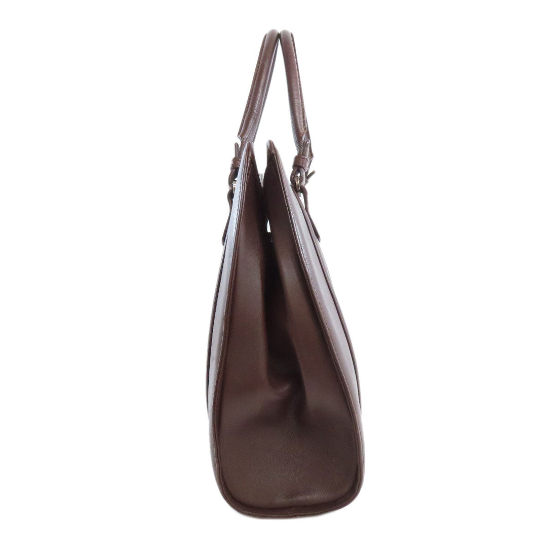 LOEWE Tote Bag leather black anagram Women Used Authentic