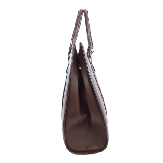 LOEWE Tote Bag leather black anagram Women Used Authentic