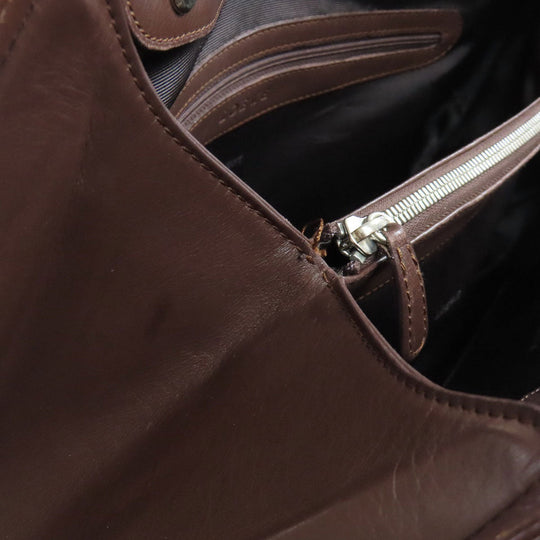 LOEWE Tote Bag leather black anagram Women Used Authentic