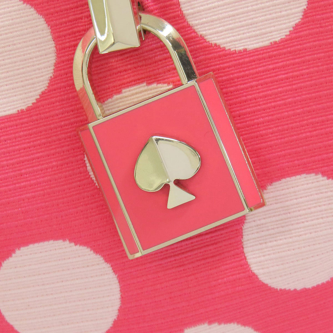Kate Spade Handbag canvas pink Dot Pattern 2WAY Women Used Authentic