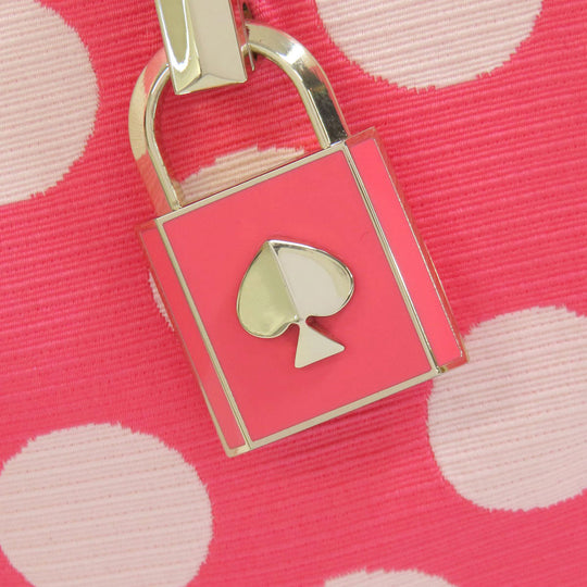 Kate Spade Handbag canvas pink Dot Pattern 2WAY Women Used Authentic
