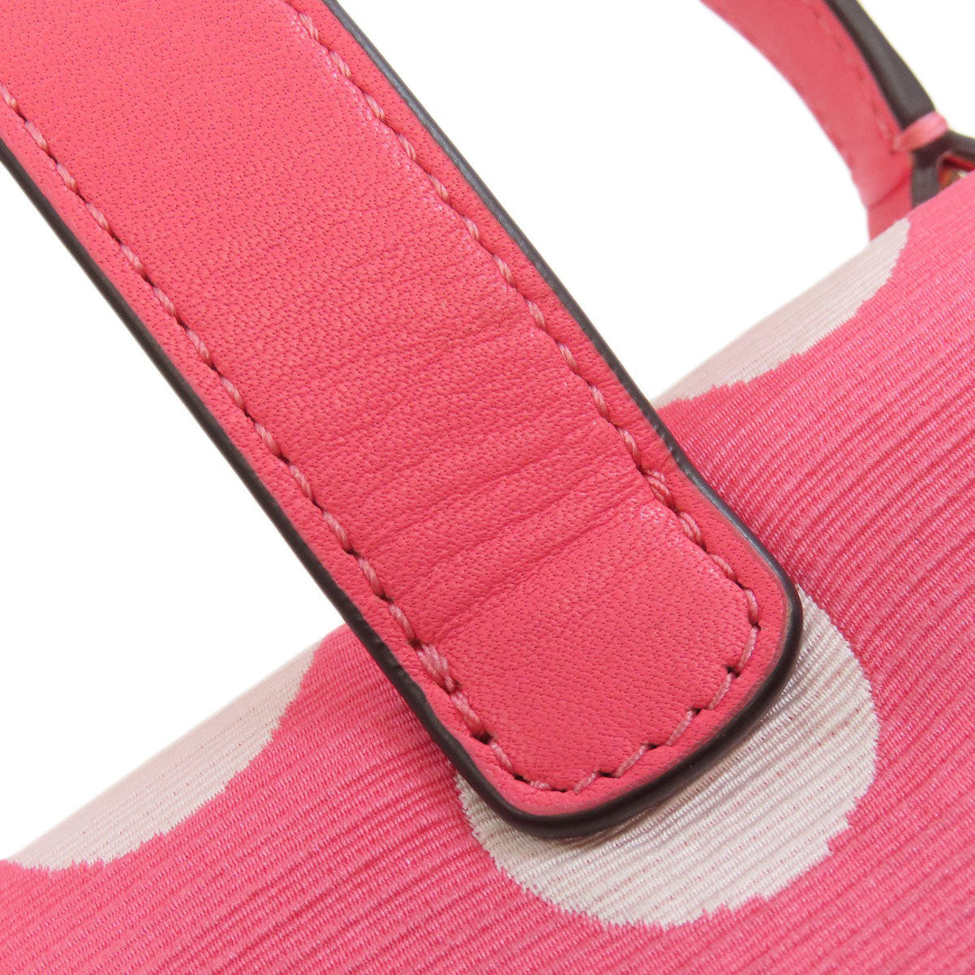 Kate Spade Handbag canvas pink Dot Pattern 2WAY Women Used Authentic