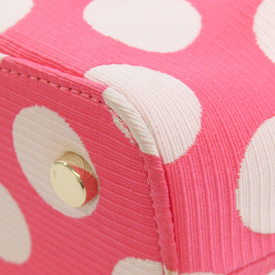 Kate Spade Handbag canvas pink Dot Pattern 2WAY Women Used Authentic
