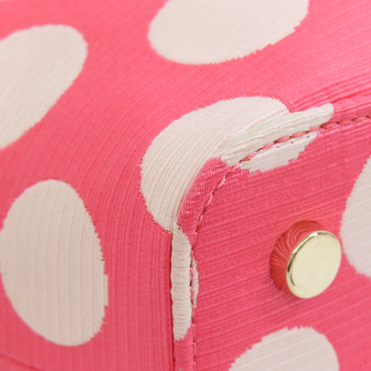 Kate Spade Handbag canvas pink Dot Pattern 2WAY Women Used Authentic