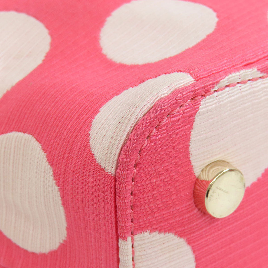 Kate Spade Handbag canvas pink Dot Pattern 2WAY Women Used Authentic