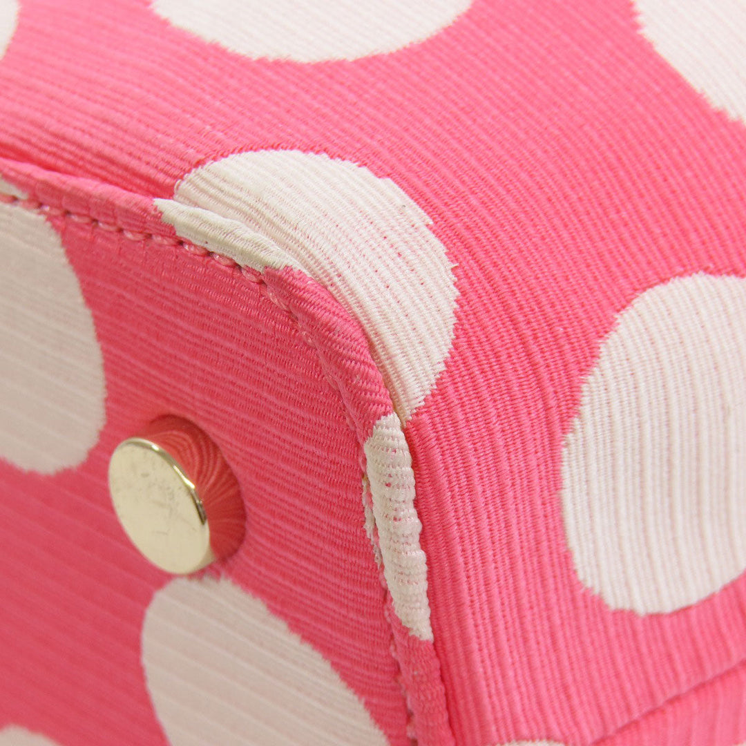 Kate Spade Handbag canvas pink Dot Pattern 2WAY Women Used Authentic