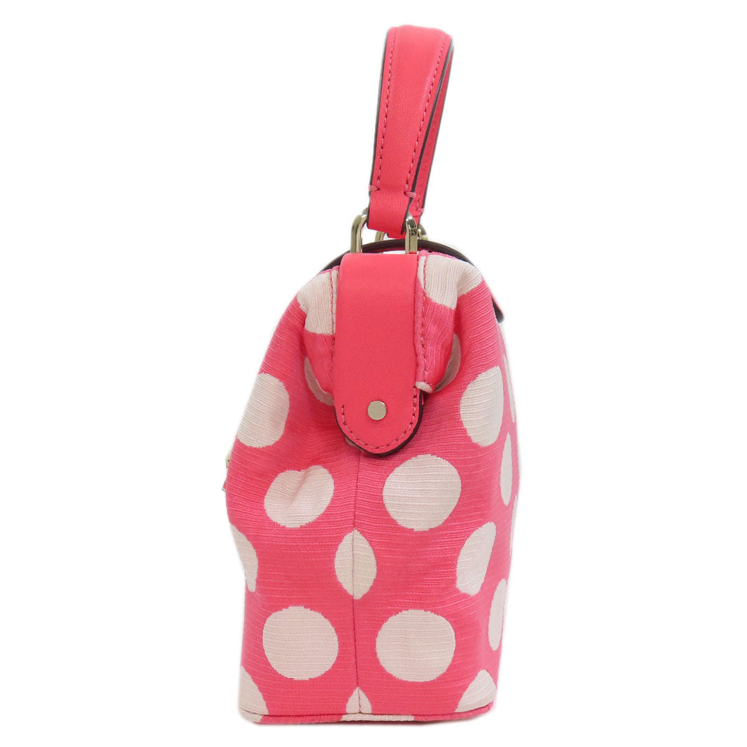 Kate Spade Handbag canvas pink Dot Pattern 2WAY Women Used Authentic