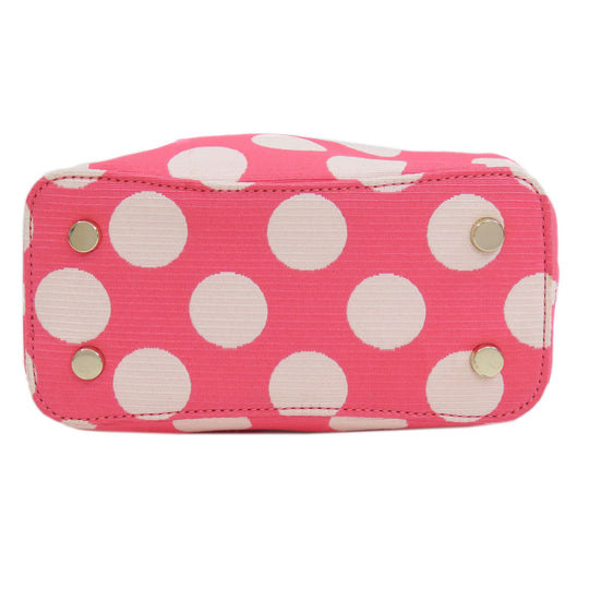 Kate Spade Handbag canvas pink Dot Pattern 2WAY Women Used Authentic