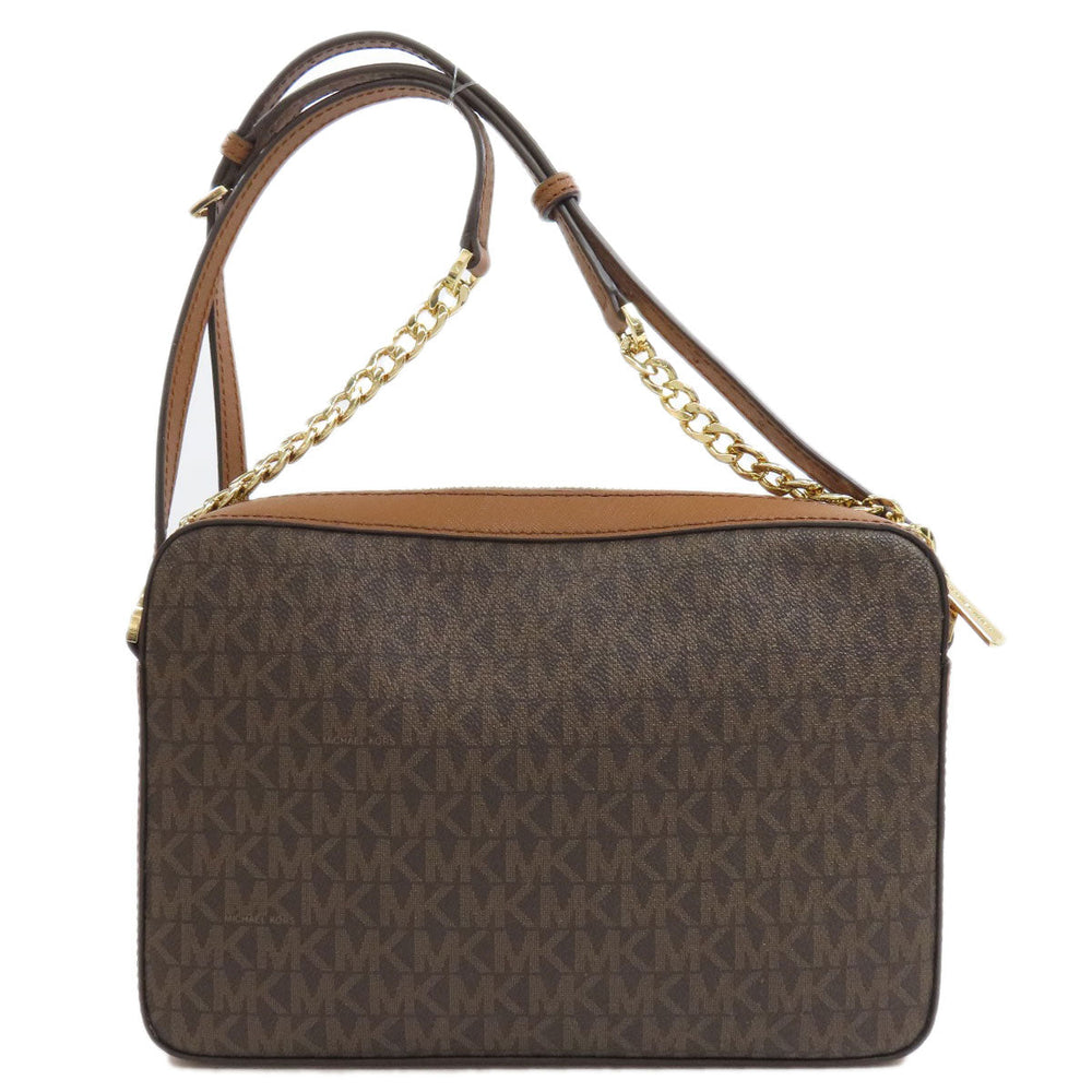 MICHAEL KORS Shoulder Bag PVC Brown MK signature Women Used Authentic