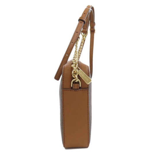 MICHAEL KORS Shoulder Bag PVC Brown MK signature Women Used Authentic