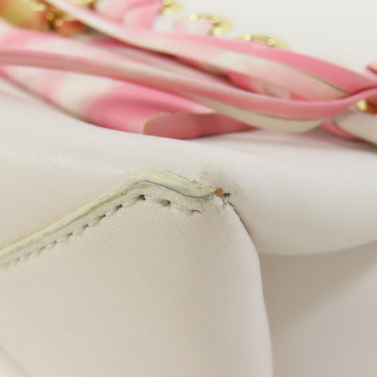 MICHAEL KORS Handbag leather white logo Women Used Authentic