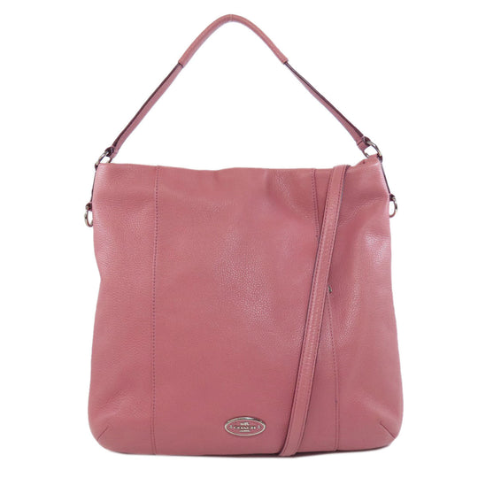 COACH Shoulder Bag F34511 leather pink one belt 2WAY Women Used Authentic