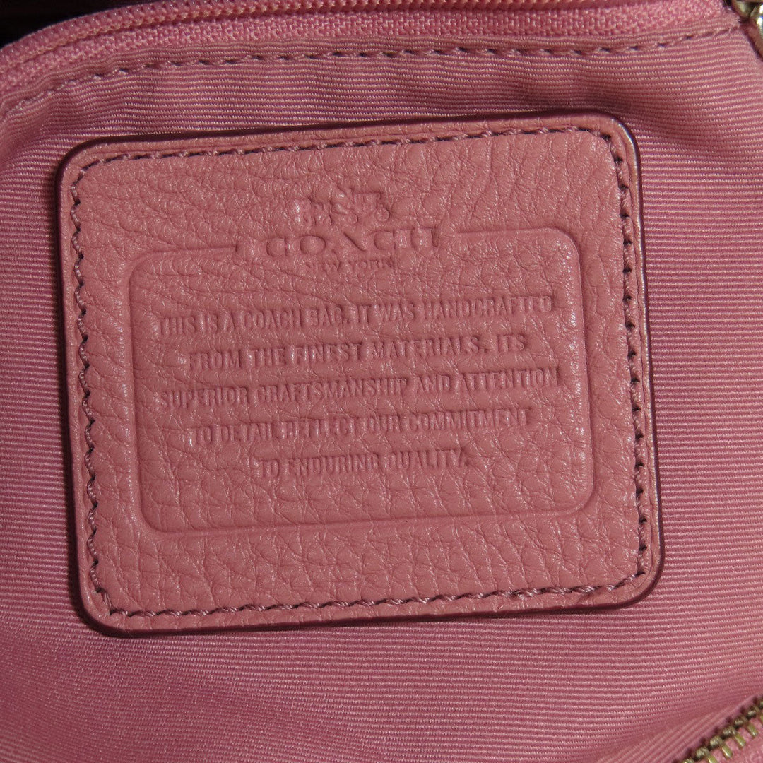 COACH Shoulder Bag F34511 leather pink one belt 2WAY Women Used Authentic