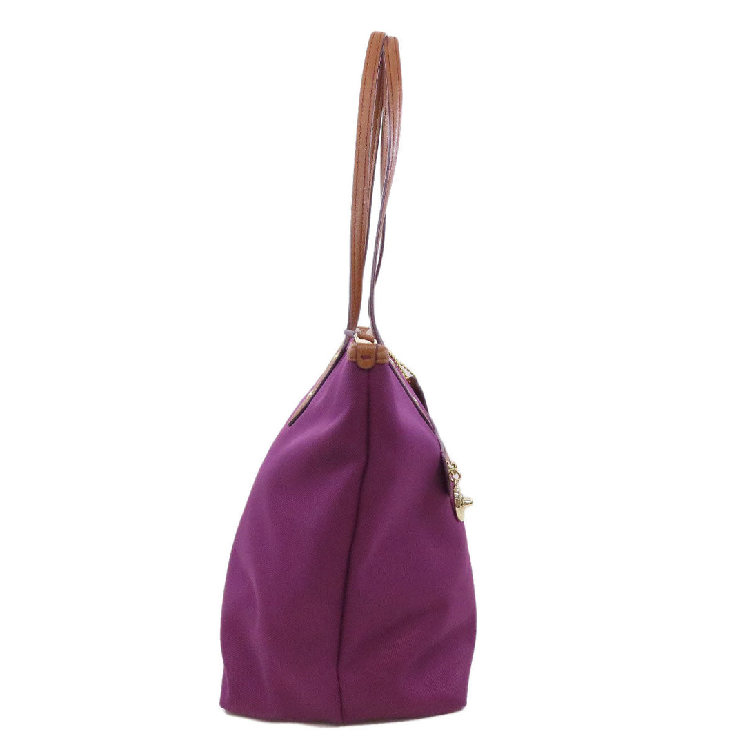 COACH Tote Bag F37237 canvas purple logo Women Used Authentic