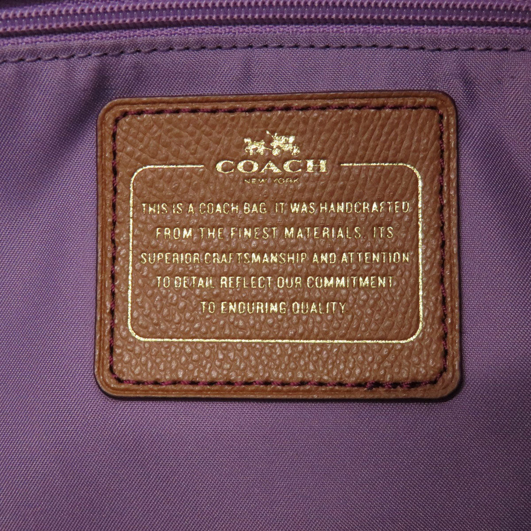 COACH Tote Bag F37237 canvas purple logo Women Used Authentic