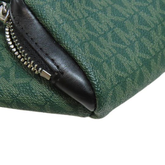 MICHAEL KORS Hip bag PVC green MK signature Women Used Authentic
